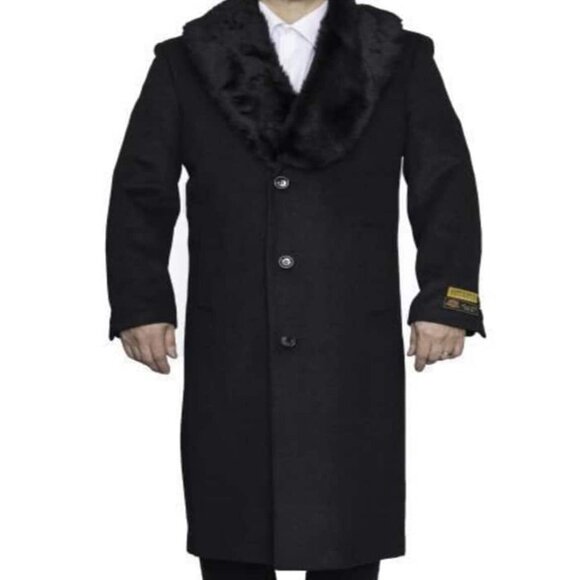 Mens Overcoat - Topcoat For Men - Winter Fabric - Dark...
